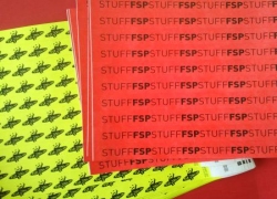 Контрольные бумажные браслеты Tyvek Red, Neon Yellow. FSP Festival. Шелкография черной краской.